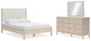 Cadmori  Upholstered Panel Bed With Mirrored Dresser