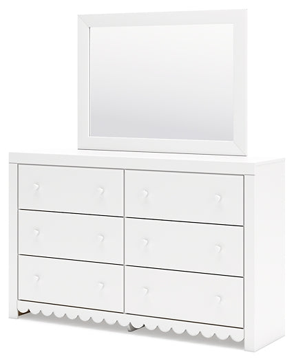 Mollviney  Panel Storage Bed With Mirrored Dresser