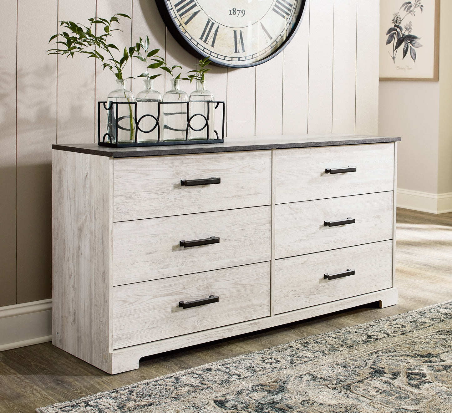 Shawburn  Panel Headboard With Dresser And 2 Nightstands