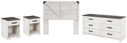 Shawburn  Panel Headboard With Dresser And 2 Nightstands