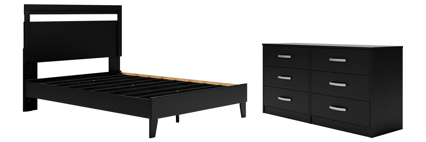 Finch  Panel Platform Bed With Dresser