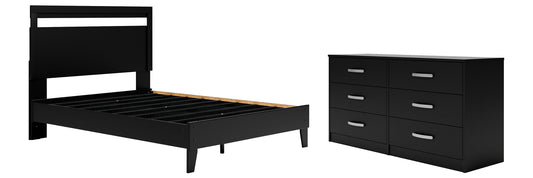 Finch  Panel Platform Bed With Dresser