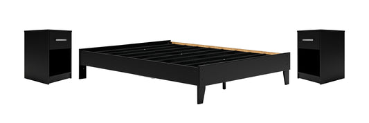 Finch  Platform Bed With 2 Nightstands