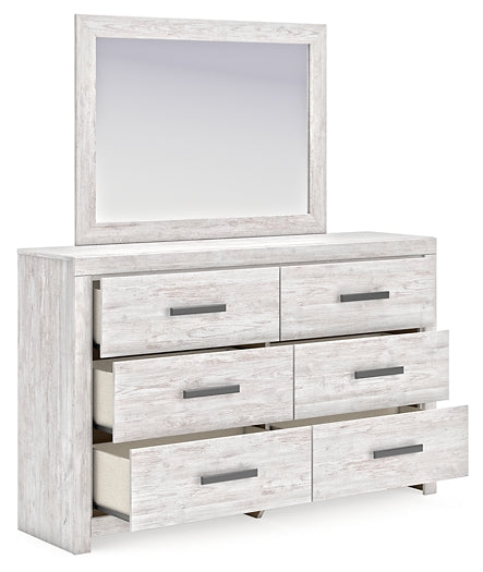 Cayboni  Panel Bed With Mirrored Dresser And Nightstand