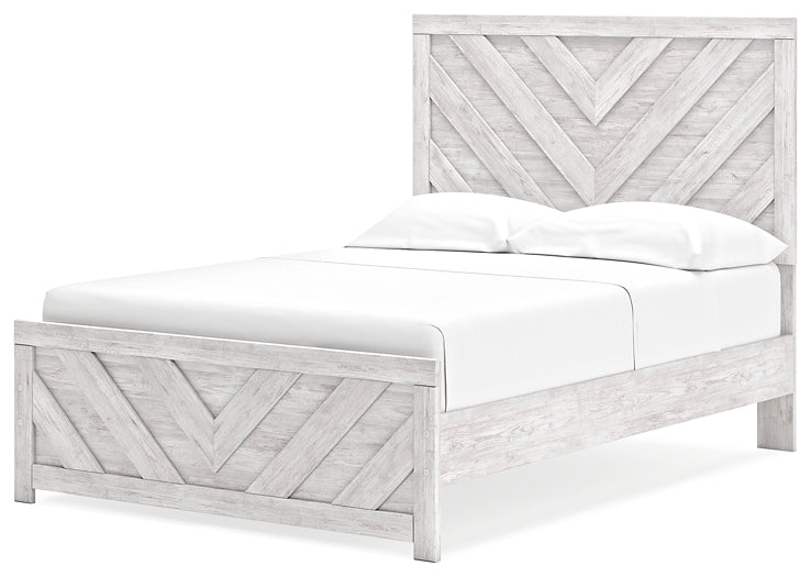 Cayboni  Panel Bed With Mirrored Dresser And Nightstand