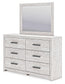 Cayboni  Panel Bed With Mirrored Dresser, Chest And 2 Nightstands