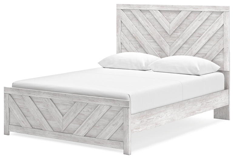 Cayboni  Panel Bed With Mirrored Dresser