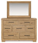 Galliden  Panel Bed With Mirrored Dresser, Chest And 2 Nightstands