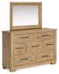 Galliden California  Panel Bed With Mirrored Dresser