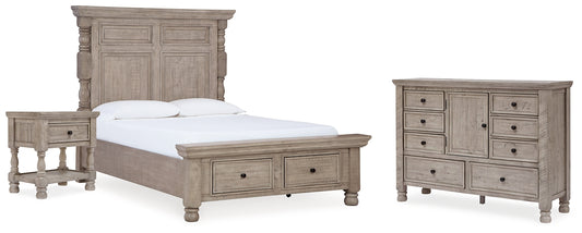 Harrastone  Panel Bed With Dresser And Nightstand