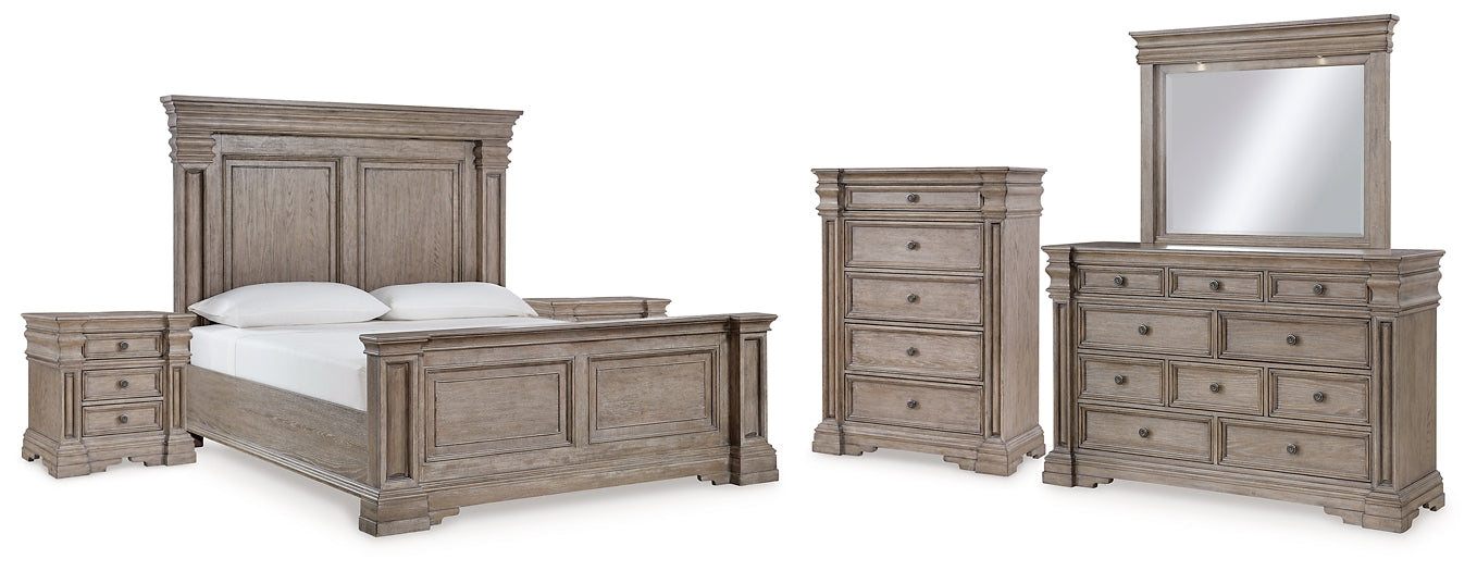 Blairhurst  Panel Bed With Mirrored Dresser, Chest And 2 Nightstands