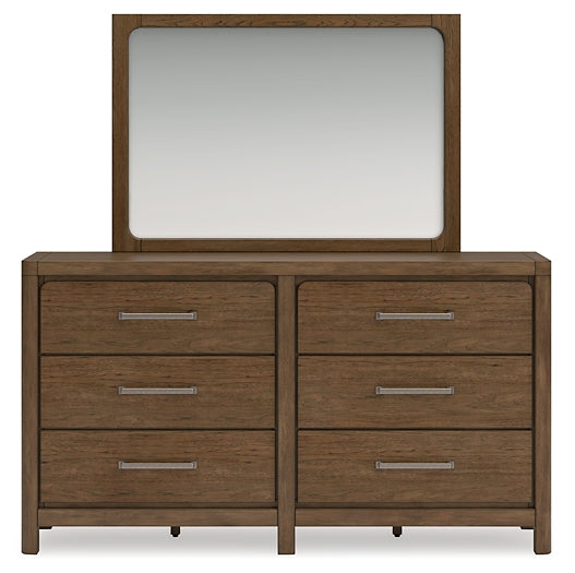 Cabalynn California  Panel Bed With Storage With Mirrored Dresser