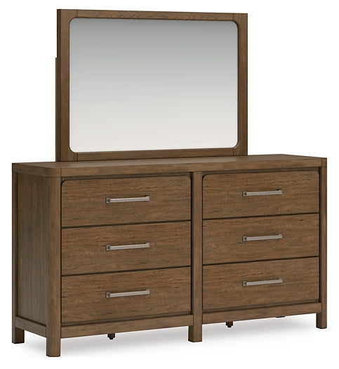 Cabalynn California  Panel Bed With Storage With Mirrored Dresser