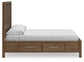 Cabalynn California  Panel Bed With Storage With Mirrored Dresser