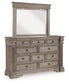 Blairhurst  Panel Bed With Mirrored Dresser