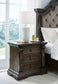 Maylee California  Upholstered Bed With Mirrored Dresser And Nightstand