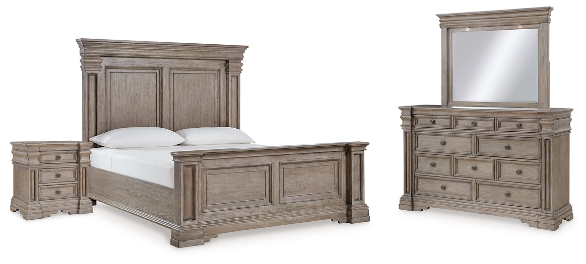 Blairhurst  Panel Bed With Mirrored Dresser And Nightstand