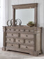 Blairhurst California  Panel Bed With Mirrored Dresser, Chest And 2 Nightstands