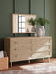 Cielden  Panel Bed With Mirrored Dresser And Nightstand