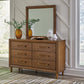 Lyncott  Upholstered Bed With Mirrored Dresser And Nightstand