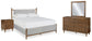 Lyncott California  Upholstered Bed With Mirrored Dresser And Nightstand