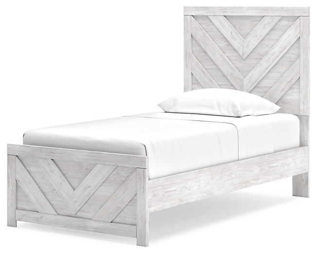 Cayboni  Panel Bed With Mirrored Dresser