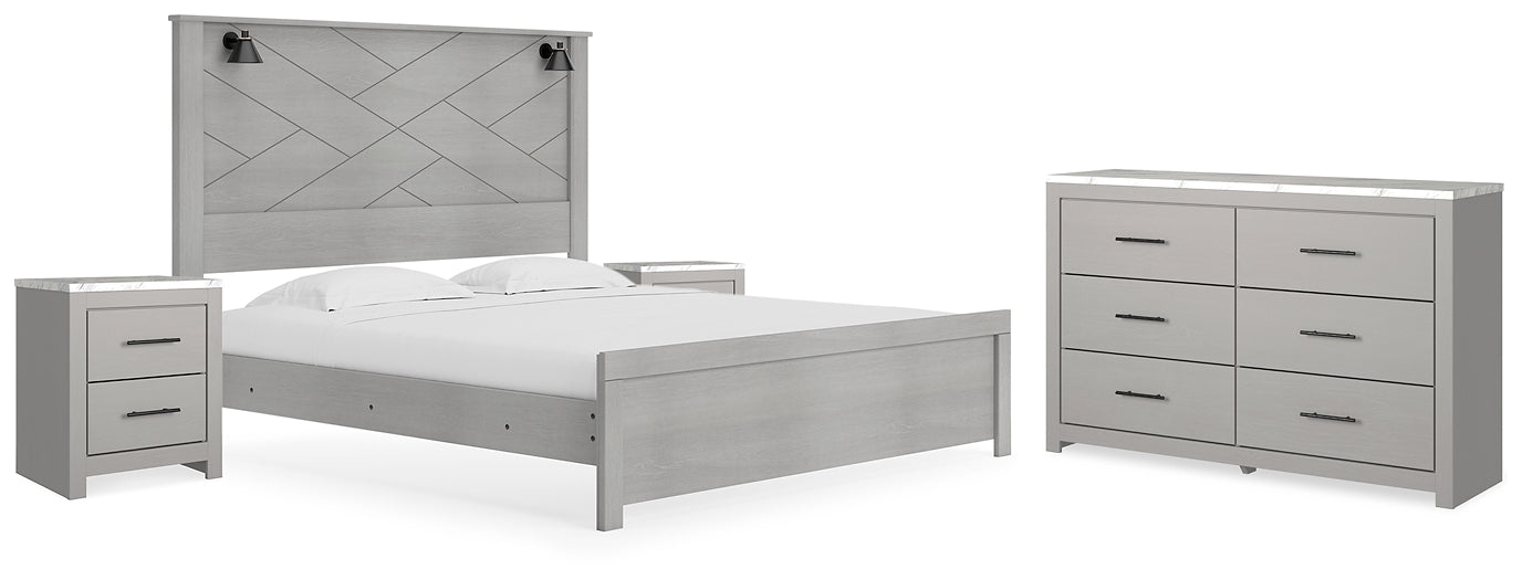 Cottonburg  Panel Bed With Dresser And 2 Nightstands