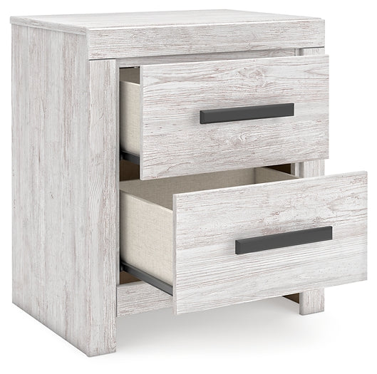 Cayboni  Panel Bed With Mirrored Dresser And Nightstand