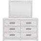 Cayboni  Panel Bed With Mirrored Dresser, Chest And 2 Nightstands