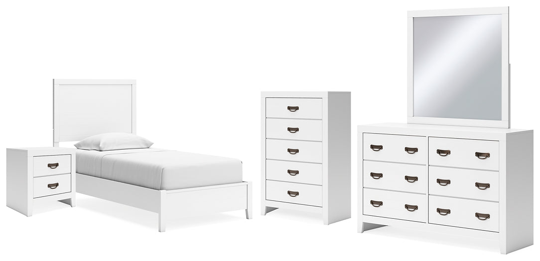 Binterglen  Panel Bed With Mirrored Dresser, Chest And Nightstand