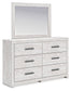 Cayboni  Panel Bed With Mirrored Dresser And 2 Nightstands