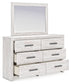 Cayboni  Panel Bed With Mirrored Dresser And 2 Nightstands