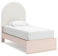 Wistenpine  Upholstered Panel Bed With Mirrored Dresser And Nightstand