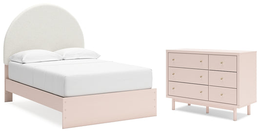 Wistenpine  Upholstered Panel Bed With Dresser