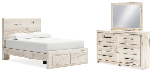 Lawroy  Panel Storage Bed With Mirrored Dresser