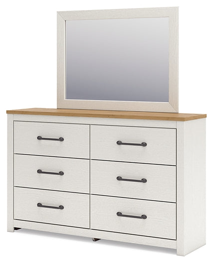 Linnocreek  Panel Bed With Mirrored Dresser