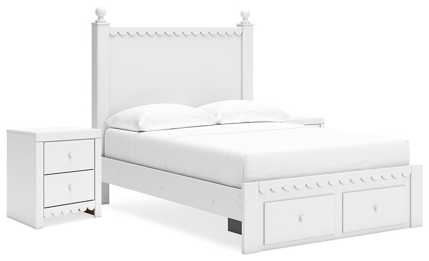 Mollviney  Panel Storage Bed With 2 Nightstands