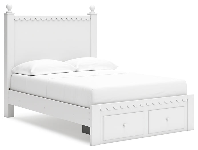 Mollviney  Panel Storage Bed With 2 Nightstands