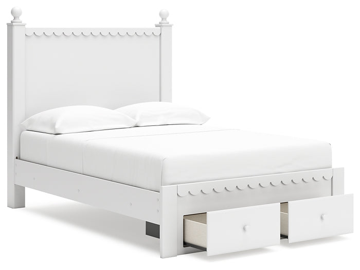 Mollviney  Panel Storage Bed With 2 Nightstands