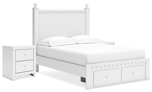 Mollviney  Panel Storage Bed With 2 Nightstands