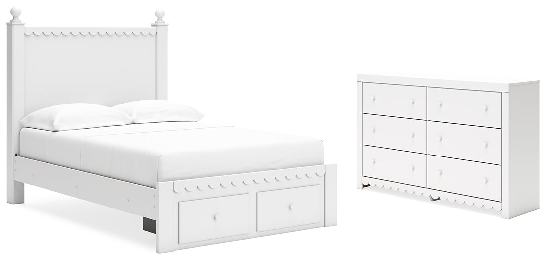 Mollviney  Panel Storage Bed With Dresser