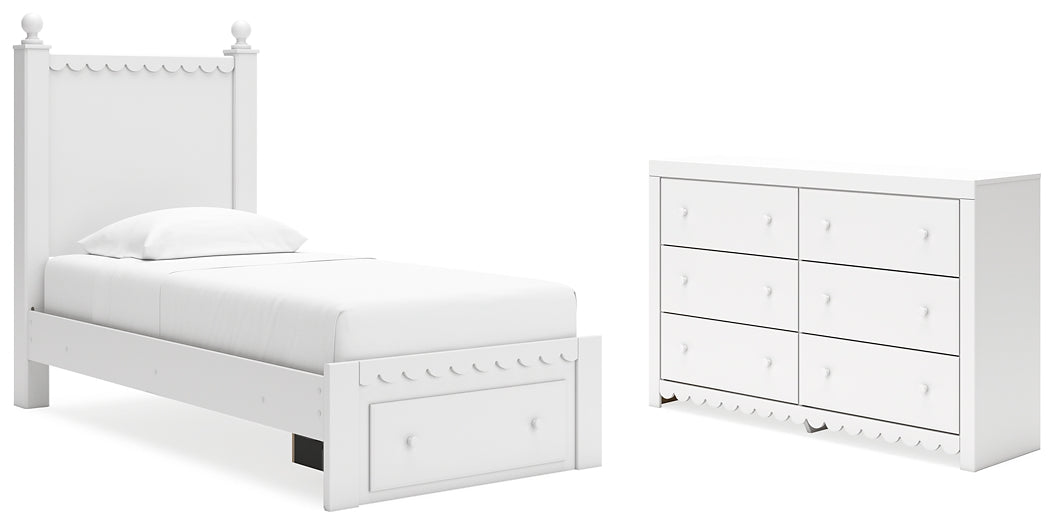 Mollviney  Panel Storage Bed With Dresser