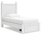 Mollviney  Panel Storage Bed With Mirrored Dresser And Nightstand