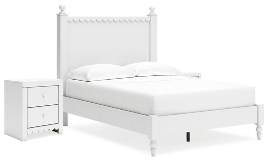 Mollviney  Panel Bed With 2 Nightstands