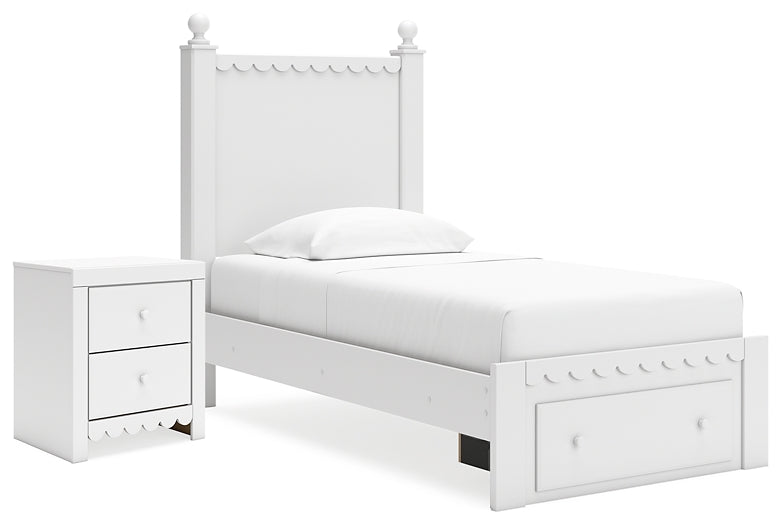 Mollviney  Panel Storage Bed With 2 Nightstands