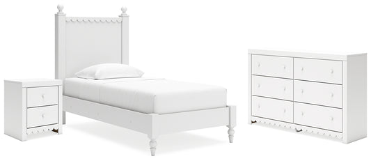 Mollviney  Panel Bed With Dresser And Nightstand