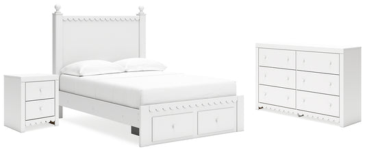 Mollviney  Panel Storage Bed With Dresser And Nightstand