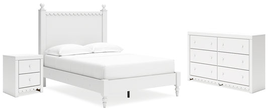 Mollviney  Panel Bed With Dresser And Nightstand