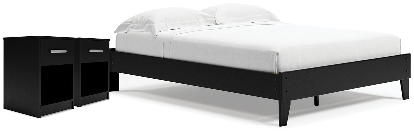 Finch  Platform Bed With 2 Nightstands