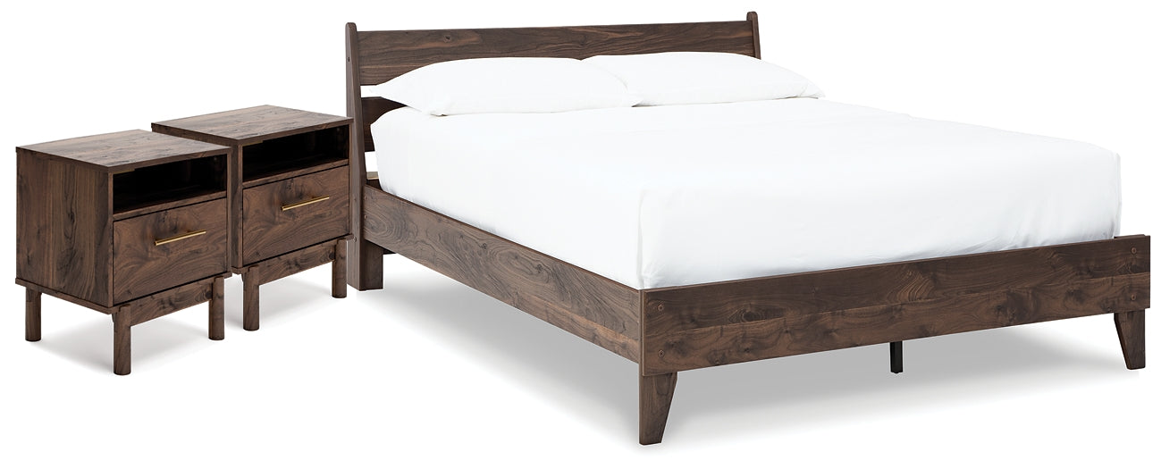 Calverson  Platform Bed With 2 Nightstands